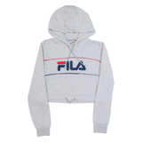FILA Cropped Womens Grey Hoodie UK 10