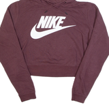 NIKE Cropped Womens Maroon Hoodie S