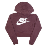 NIKE Cropped Womens Maroon Hoodie S
