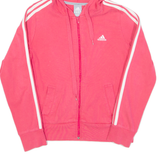 ADIDAS Womens Pink Hoodie Full Zip UK 14