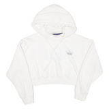 ADIDAS Cropped Womens White Hoodie UK 12