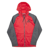 ADIDAS Mens Red Hoodie Full Zip S
