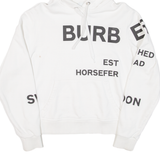 BURBERRY Mens White Hoodie XS