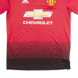ADIDAS Manchester United Mens Football Shirt Jersey Red V-Neck S
