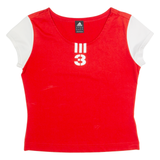 ADIDAS Womens T-Shirt Red UK 12
