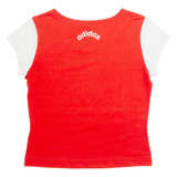 ADIDAS Womens T-Shirt Red UK 12