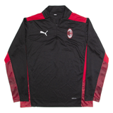 PUMA AC Milan Mens Football Shirt Jersey Black Long Sleeve 1/4 Zip L