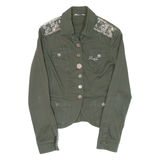 LIU JO Sequin Womens Blazer Jacket Green XS