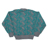 Womens Patterned Jumper Grey Geometric Tight Knit M