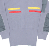 Mens Jumper Grey V-Neck Chunky Knit XS