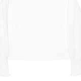 GULSELI Womens Jumper White High Neck Tight Knit M