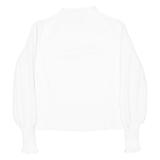 GULSELI Womens Jumper White High Neck Tight Knit M