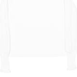 GULSELI Womens Jumper White High Neck Tight Knit M