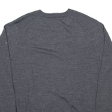 NIKE Mens Jumper Grey V-Neck Tight Knit Wool 2XL