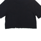 ADIDAS Cropped Womens T-Shirt Black Crew Neck XS