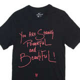 NIKE You Are Strong Womens T-Shirt Black Crew Neck XS