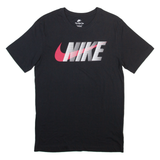 NIKE Mens T-Shirt Black Crew Neck S