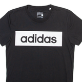 ADIDAS Mens T-Shirt Black Crew Neck S