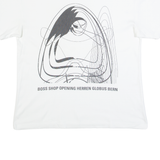 BOSS Mens T-Shirt White V-Neck L