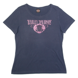 HARLEY DAVIDSON Switzerland Womens Biker T-Shirt Blue L