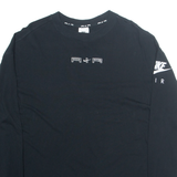 NIKE AIR Oversized Mens T-Shirt Black Long Sleeve XS