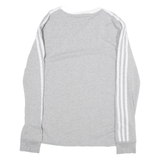 ADIDAS Womens T-Shirt Grey Long Sleeve UK 10