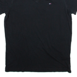 HILFIGER DENIM Mens T-Shirt Black V-Neck M