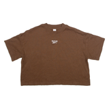 REEBOK Cropped Womens T-Shirt Brown L