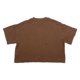 REEBOK Cropped Womens T-Shirt Brown L