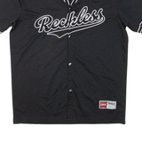 FSBN Reckless Baseball Mens Jersey Black USA Button Neck S