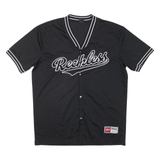 FSBN Reckless Baseball Mens Jersey Black USA Button Neck S