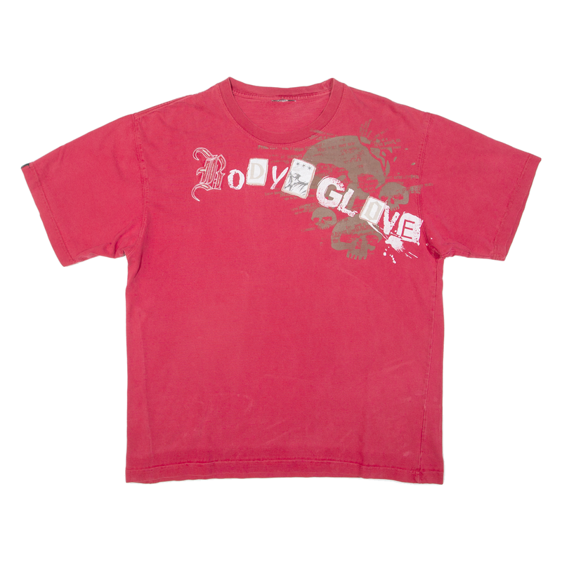 BODY GLOVE Mens T-Shirt Red Crew Neck L