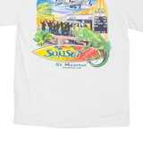 GILDAN Sunset Lizard Chameleon Mens T-Shirt White Crew Neck M