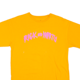PULL & BEAR Rick And Morty Mens T-Shirt Orange Crew Neck S