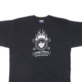 RUSSELL ATHLETIC Crazy Riders Motorcycles Mens Biker T-Shirt Black Crew Neck M