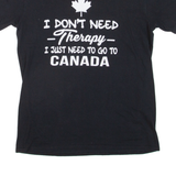 GILDAN Canada Mens T-Shirt Black Crew Neck M