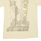 GILDAN New York Mens T-Shirt Yellow USA Crew Neck S