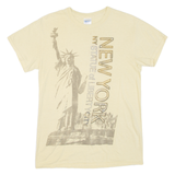 GILDAN New York Mens T-Shirt Yellow USA Crew Neck S