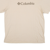 COLUMBIA Mens T-Shirt Beige Crew Neck L