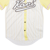 KARL KANI Striped Baseball Womens Jersey White V-Neck XS