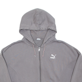 PUMA Cropped Womens Grey Hoodie Full Zip M