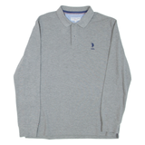 U.S. POLO ASSN Mens Polo Shirt Grey Long Sleeve M
