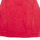 POLO RALPH LAUREN Boys Jumper Red 1/4 Zip Tight Knit L