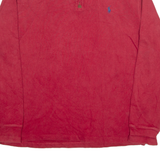 POLO RALPH LAUREN Mens Jumper Red 1/4 Zip Tight Knit L