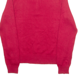 POLO RALPH LAUREN Mens Jumper Red 1/4 Zip Tight Knit S