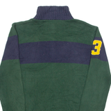 POLO RALPH LAUREN Boys Jumper Green 1/4 Zip Tight Knit XL