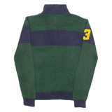 POLO RALPH LAUREN Boys Jumper Green 1/4 Zip Tight Knit XL