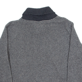LACOSTE Boys Jumper Grey High Neck Waffle Knit L