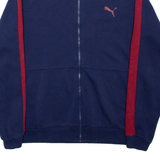 PUMA Full Zip Mens Sweatshirt Blue High Neck XL
