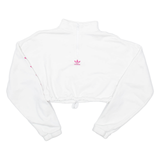 ADIDAS Cropped Womens Sweatshirt White UK 4